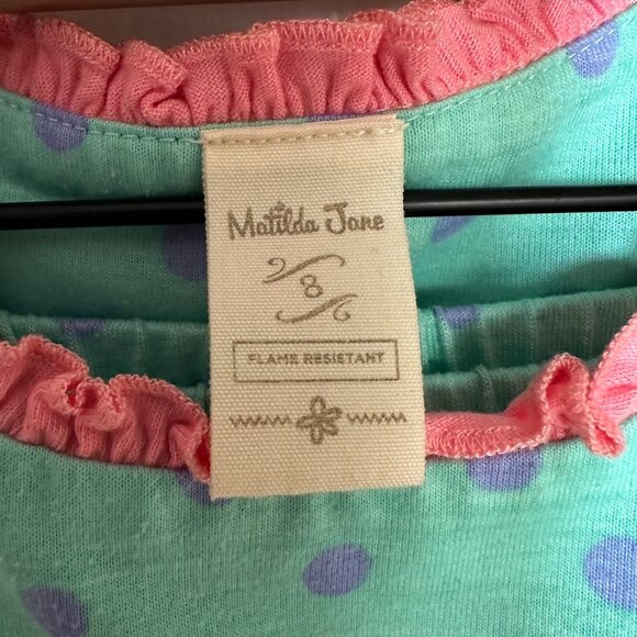 Matilda Jane Girls Size 8 Pajama Set Ruffle Pants Flutter Sleeve Top Swan Fairy - Picture 3 of 9